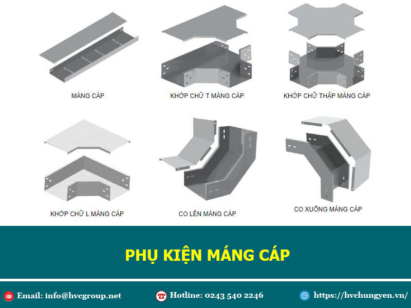 Phân loại phụ kiện máng cáp phổ biến năm 2021